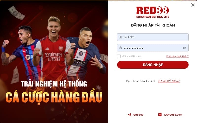 Cách đăng nhập Red88 chính xác nhất