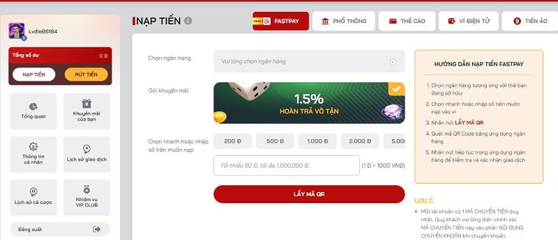 Hướng dẫn nạp tiền Red88 chi tiết dễ hiểu nhất