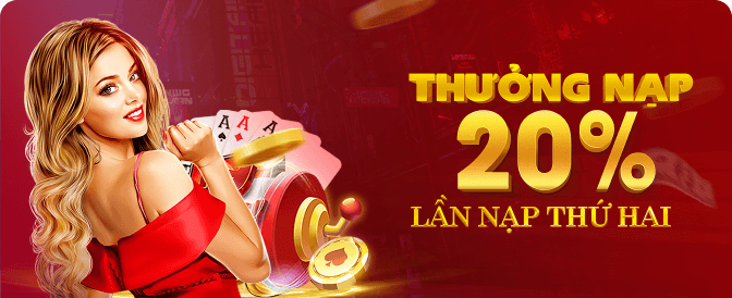 Thưởng 20% tiền nạp lần 2 tại Red88